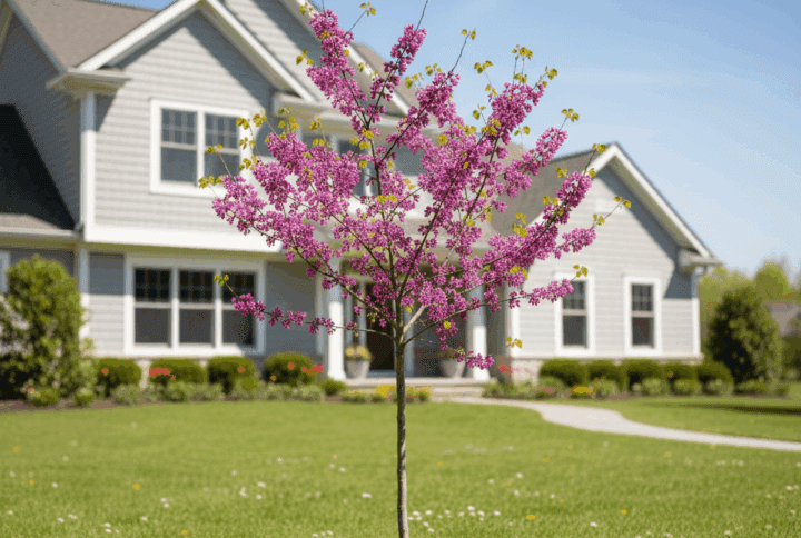 Cercis – Copacul lui Iuda înflorit, arbore decorativ cu flori roz-violet spectaculoase