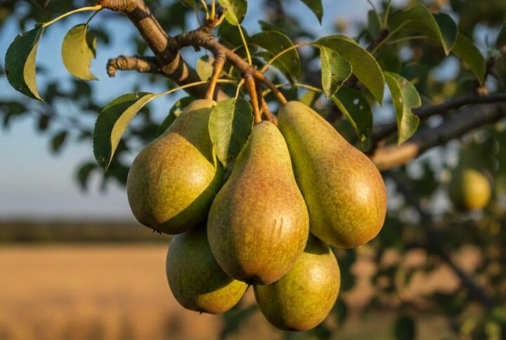 Par conference, pomi fructiferi de la Garden Love, crenguta cu pere coapte