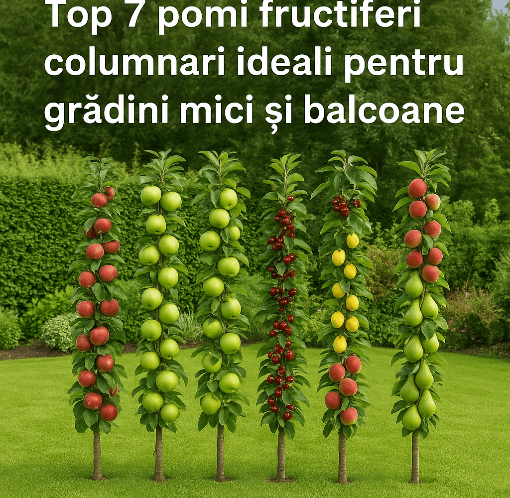 Pomi fructiferi columnari în grădină – top 7 specii ideale pentru spații mici și balcoane