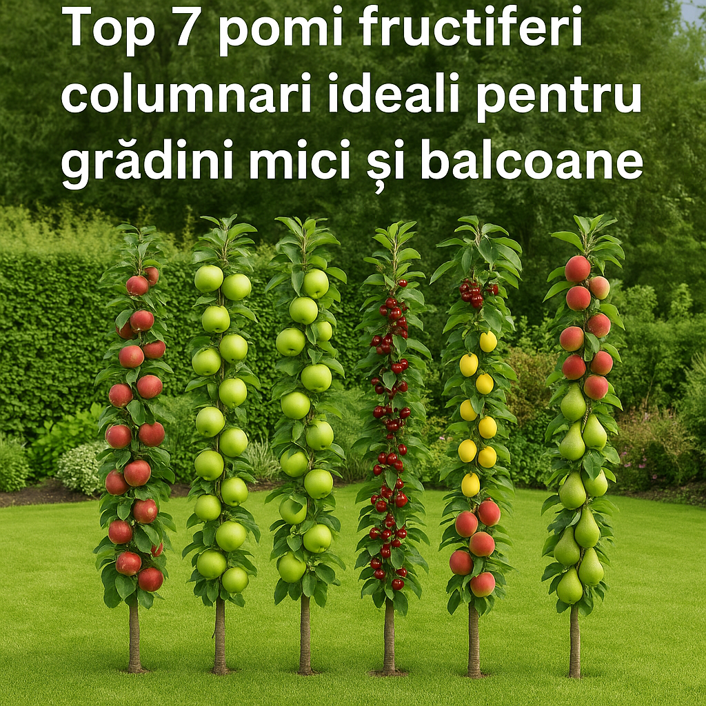 Pomi fructiferi columnari în grădină – top 7 specii ideale pentru spații mici și balcoane