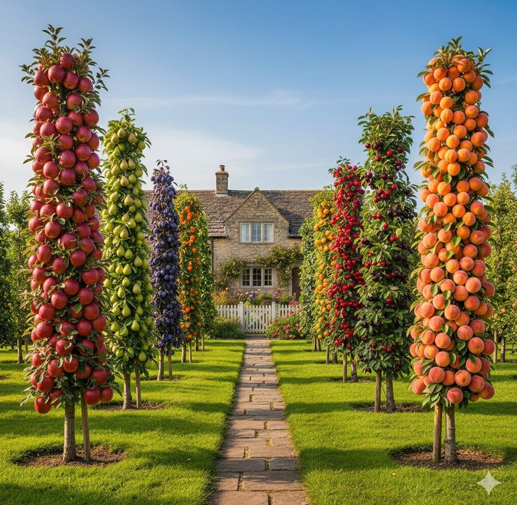 Top 7 pomi fructiferi columnari ideali pentru grădini mici și balcoane