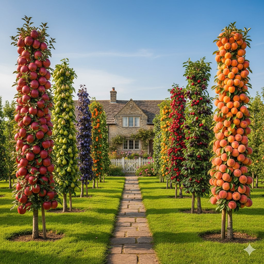 Top 7 pomi fructiferi columnari ideali pentru grădini mici și balcoane