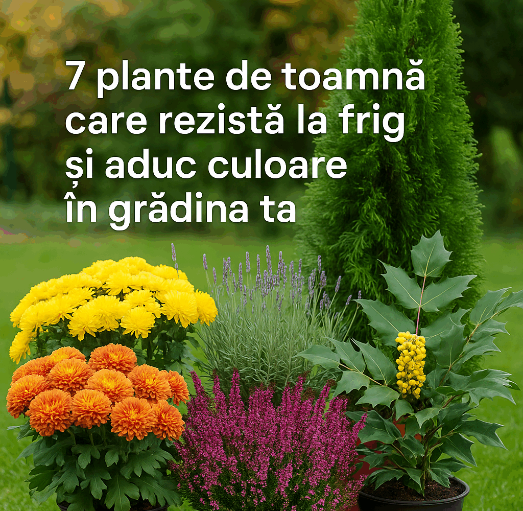 Plante de toamnă rezistente la frig – crizanteme, tuia, lavandă, erica și mahonia într-o grădină colorată