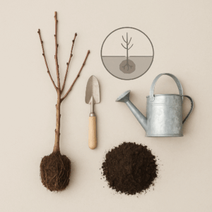 plantarea prunilor la rădăcină împachetată – ghid pas cu pas