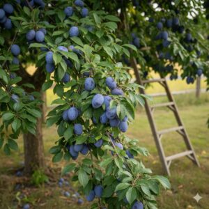 prun Record rădăcină împachetată – fructe mari galben-aurii, recoltă sfârșit de vară