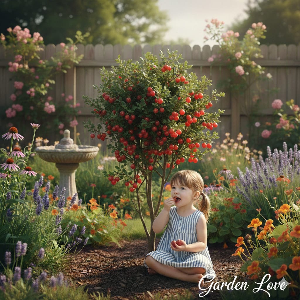 agris rosu pomisor cu fetita