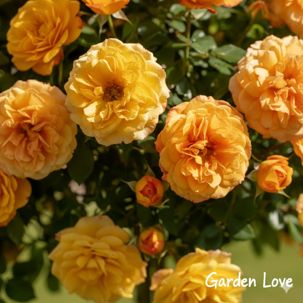 trandafir bicolor galben si portocaliu flori