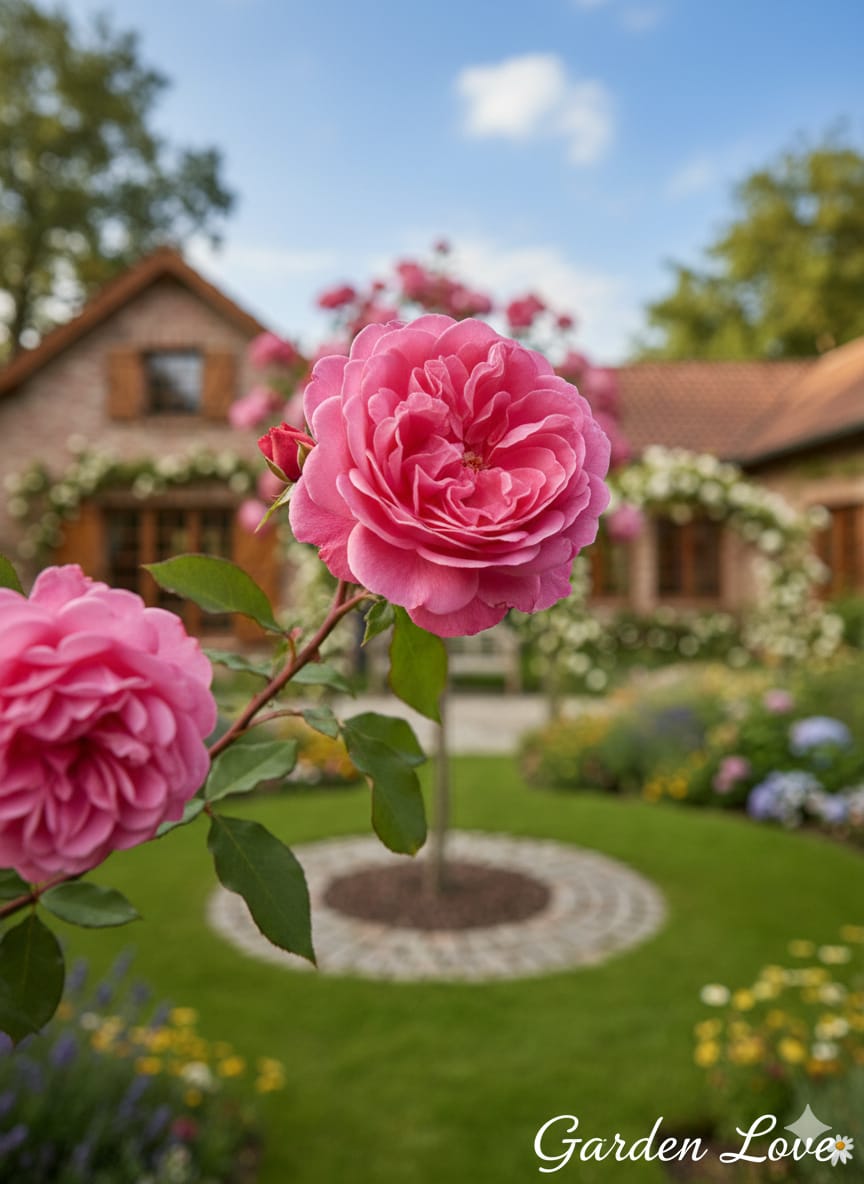 trandafir roz bicolor