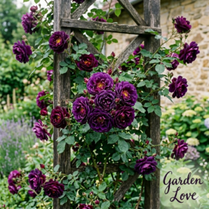 trandafir semicatarator burgundy mov, inflorit si parfumat