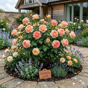 Trandafir jalitah inflorit in gradina