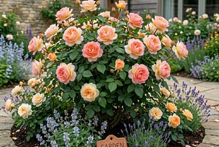 Trandafir jalitah inflorit in gradina