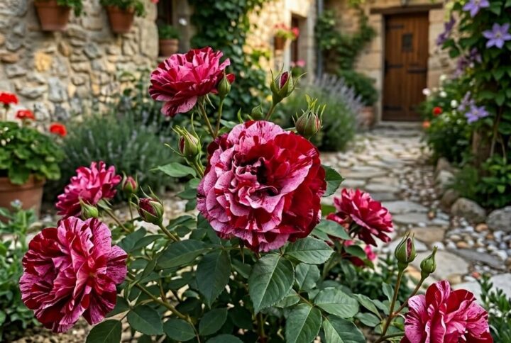 Trandafie new imagine, in curtea unei case, inflorit spectaculos