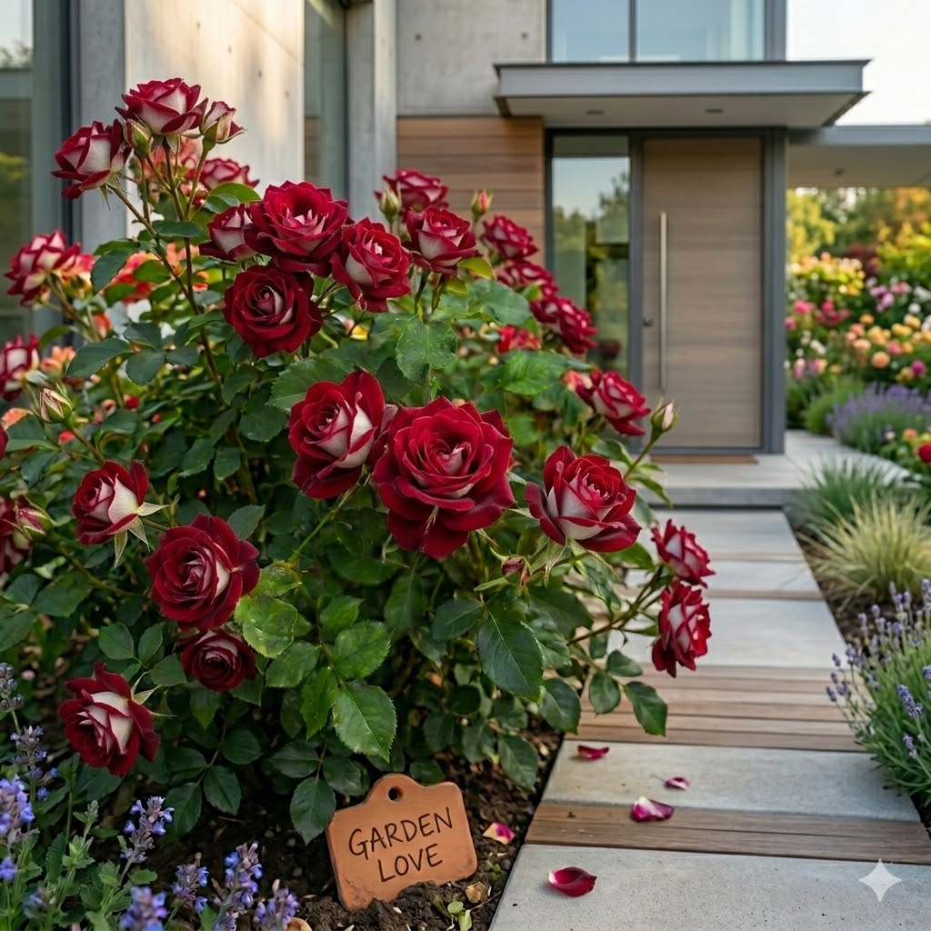 osiria pe un rond de flori