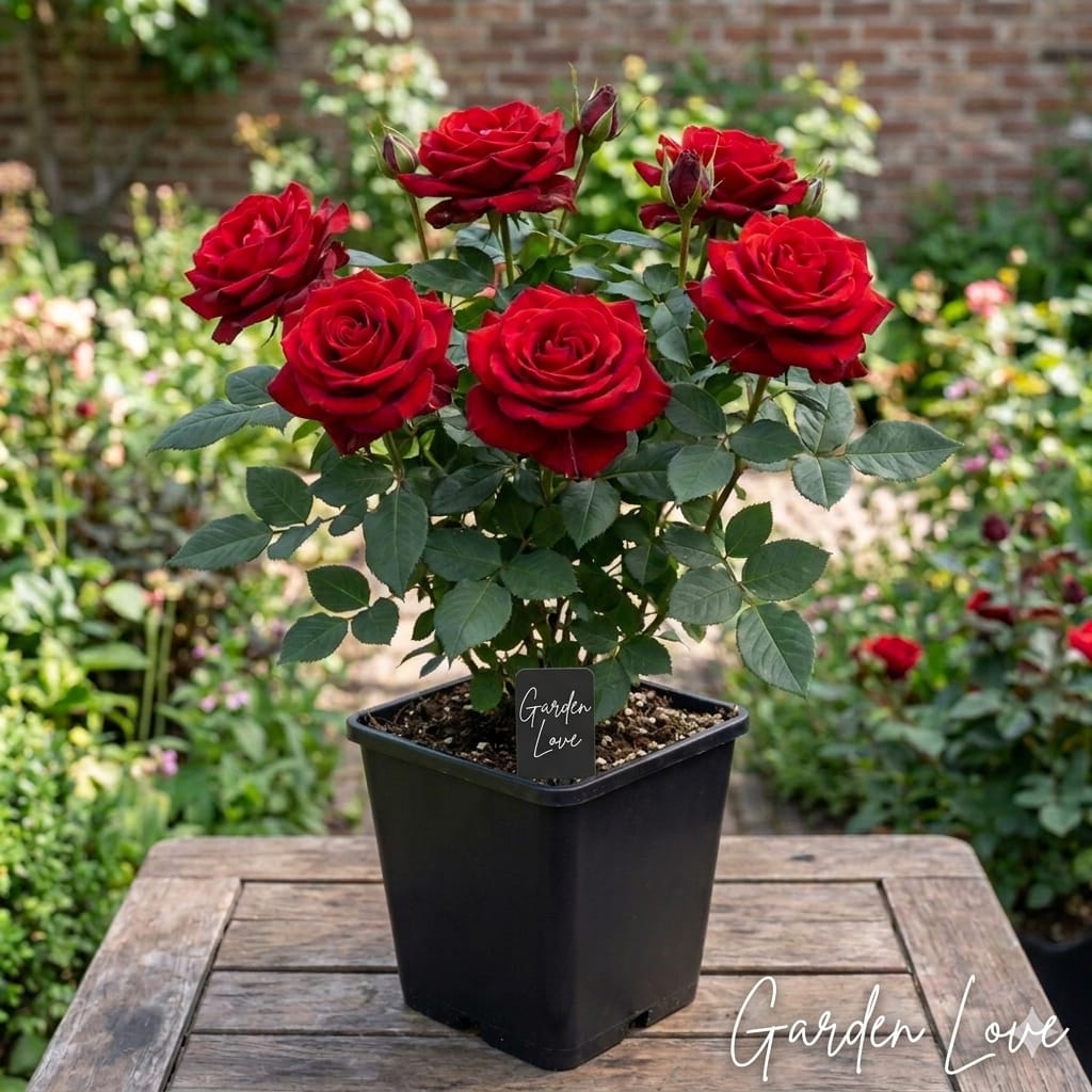 trandafir rosu rhodos ghiveci