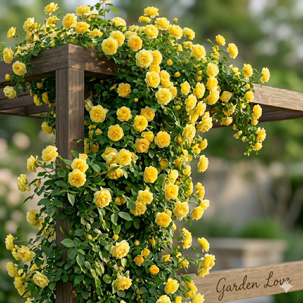 trandafir urcator galben